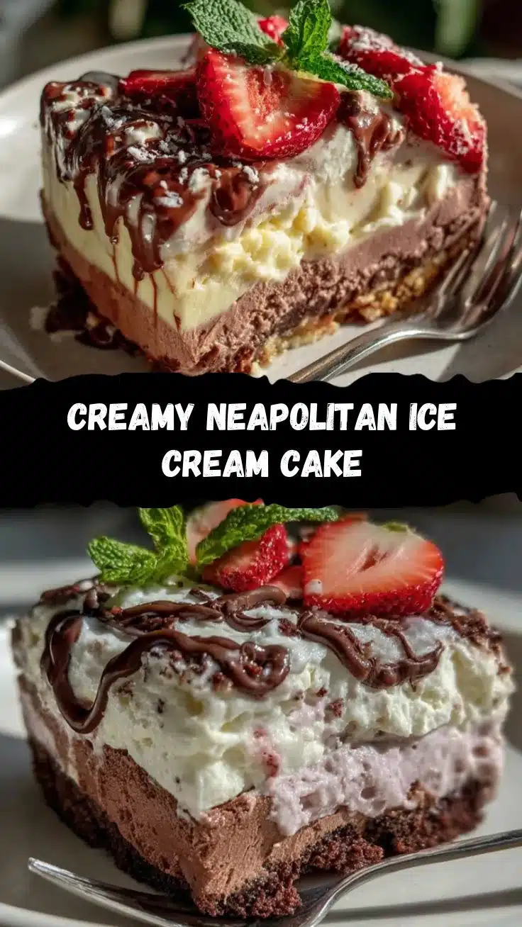Neapolitan ice cream cake recipe
