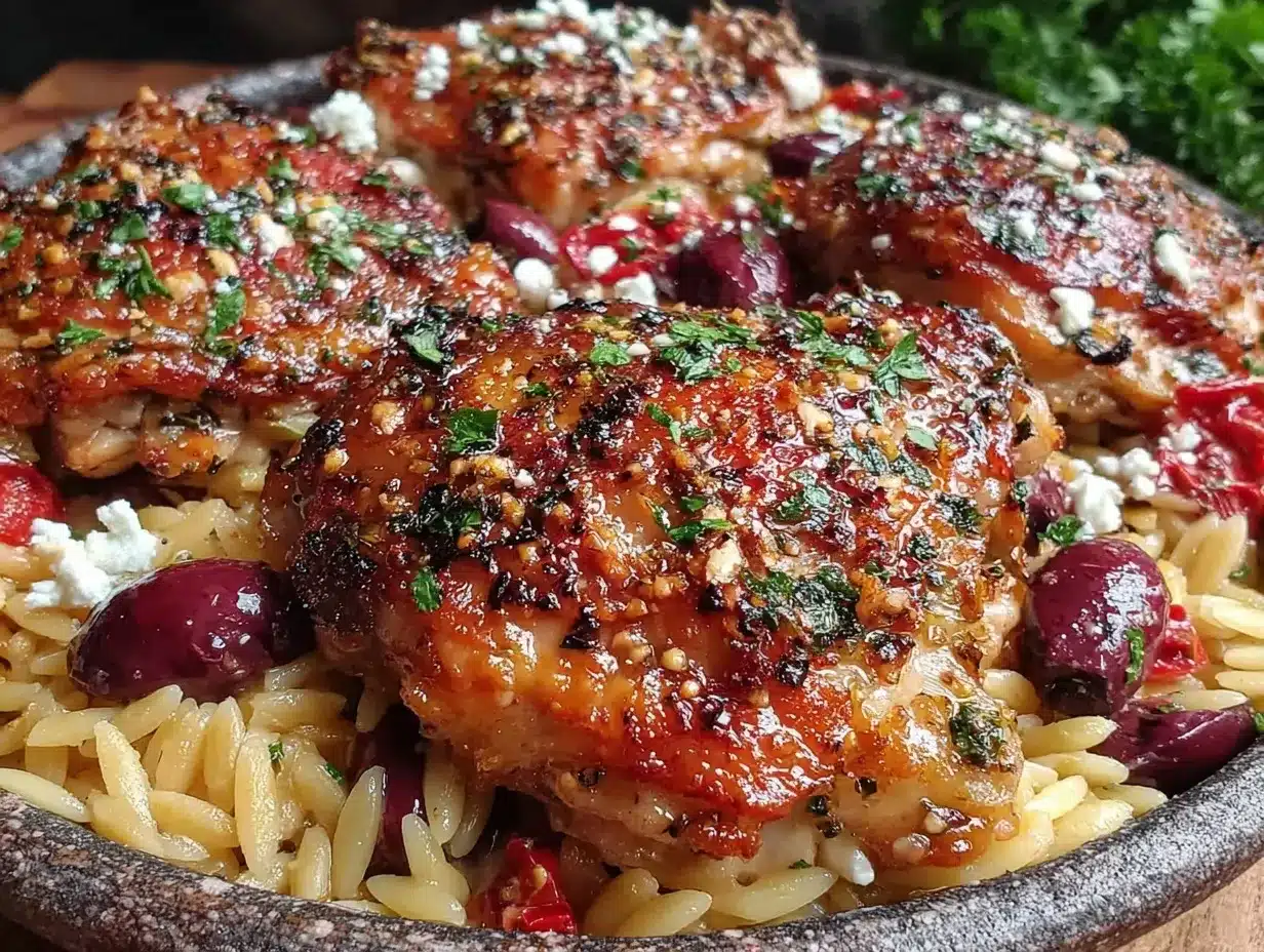 one-pan mediterranean chicken with orzo preparation steps