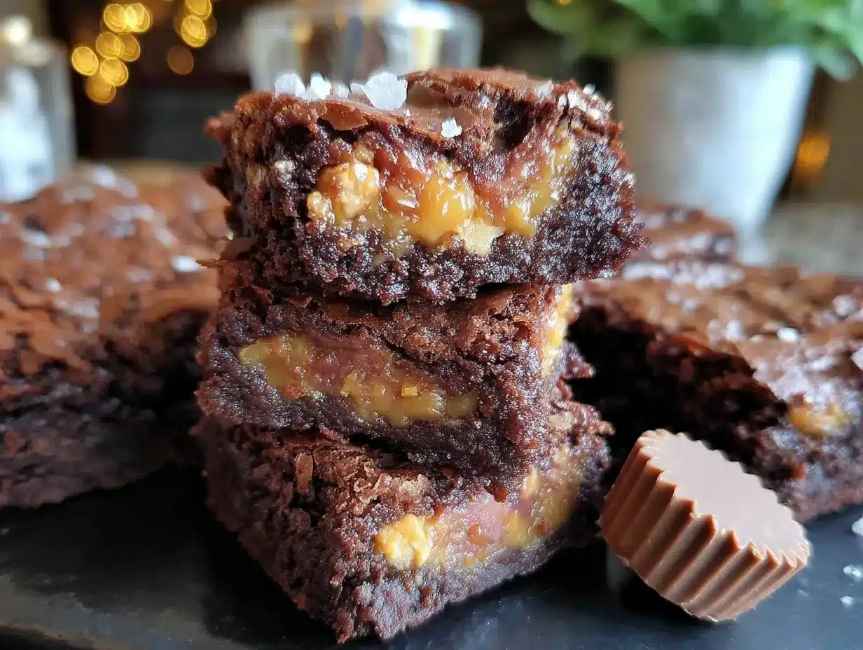 peanut butter cup brownies preparation steps