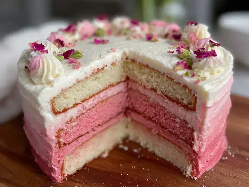 pink ombré rosé cake - featured image