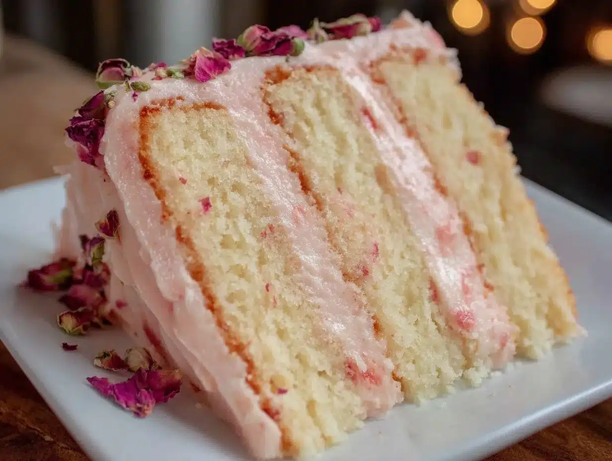 pink ombré rosé cake preparation steps