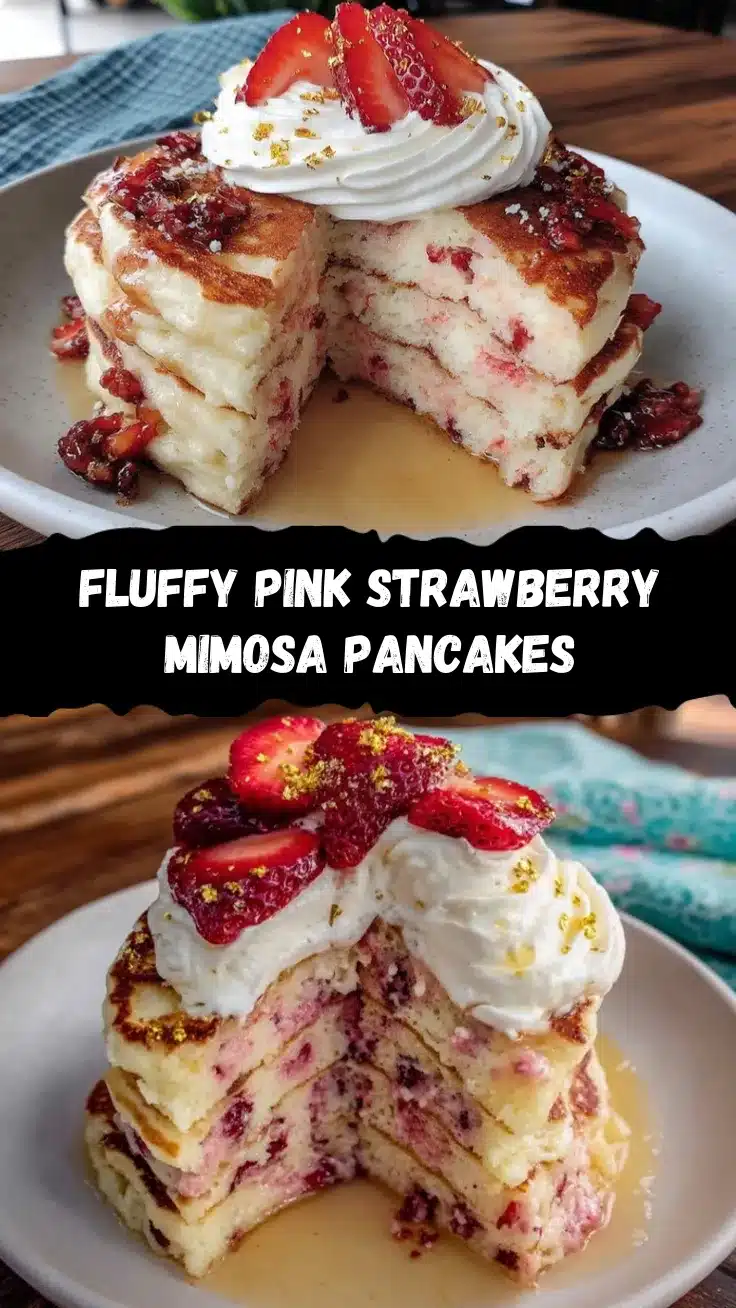 pink strawberry mimosa pancakes recipe