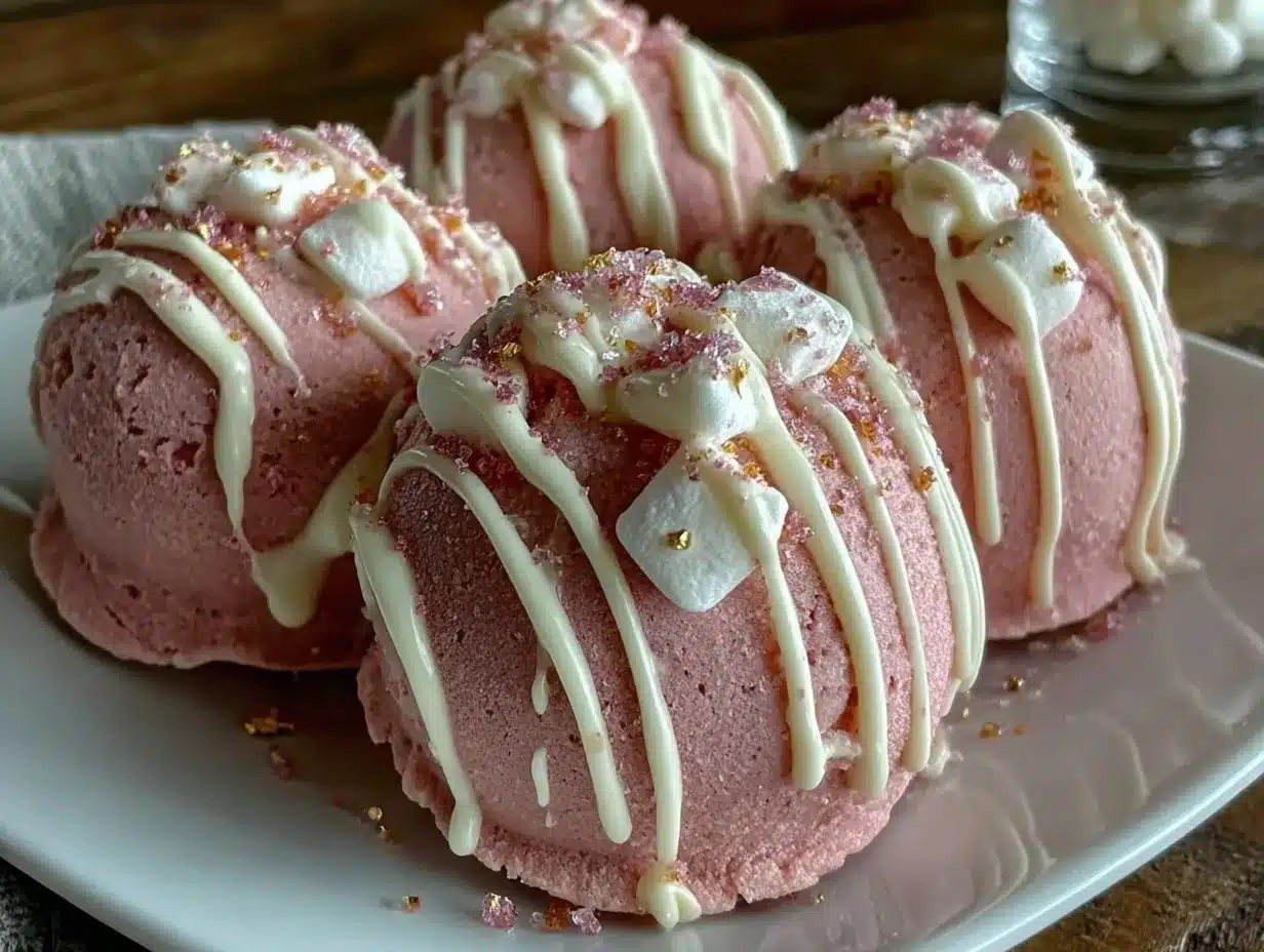 pink velvet hot chocolate bombs preparation steps