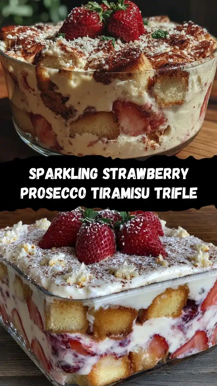 Prosecco and strawberry tiramisu trifle recipe