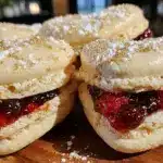 raspberry filled heart macarons - featured image