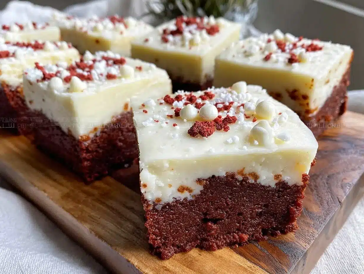 red velvet brownie cheesecake bars preparation steps