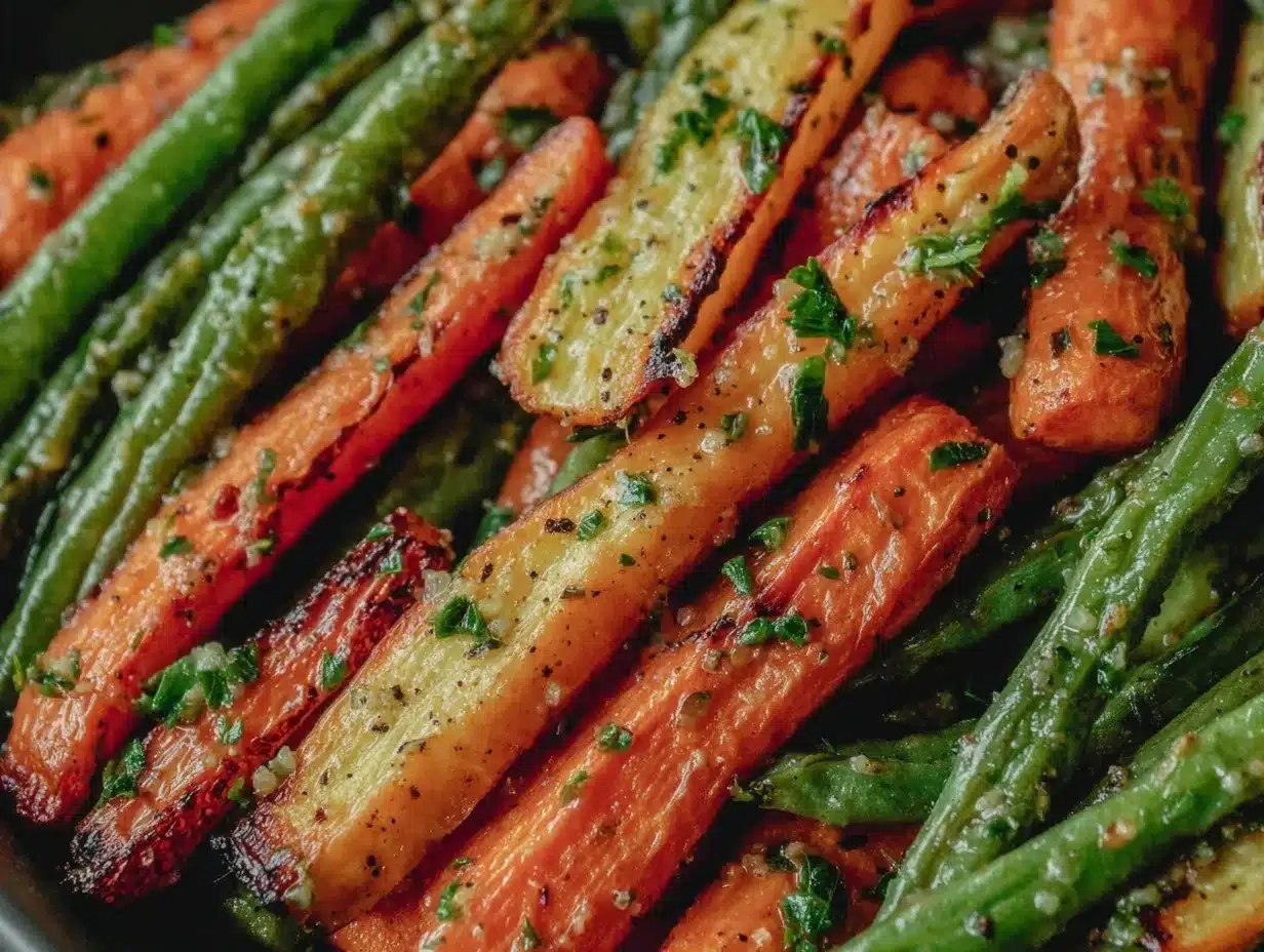 roasted carrots and green beans preparation steps