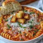 slow cooker chicken parmesan soup - featured image