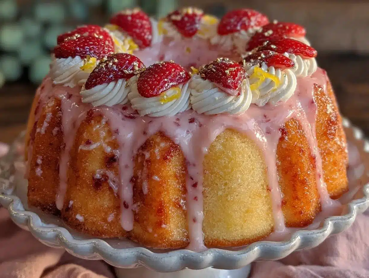 strawberry champagne poke cake preparation steps
