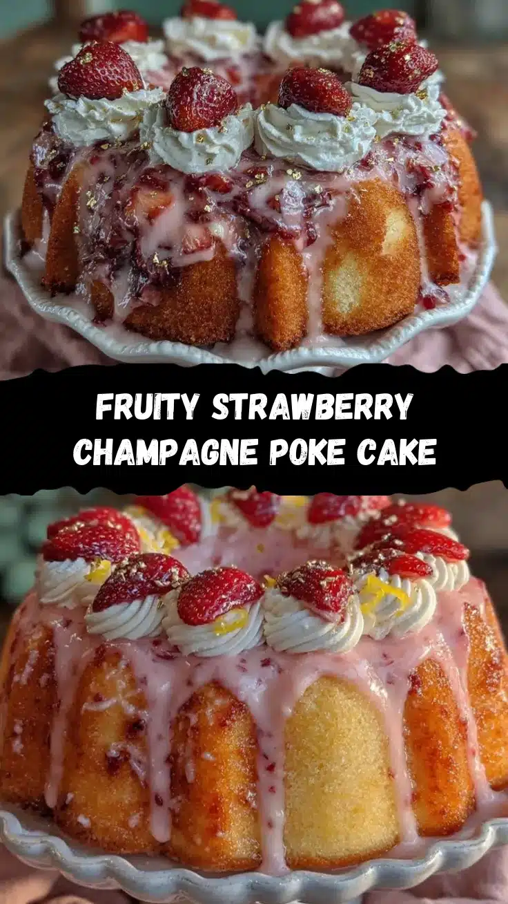 strawberry champagne poke cake recipe