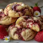 strawberry cheesecake cookies - featured image