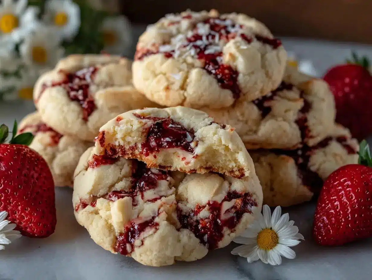 strawberry cheesecake cookies preparation steps
