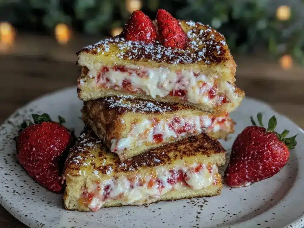 strawberry cream cheese stuffed french toast - featured image