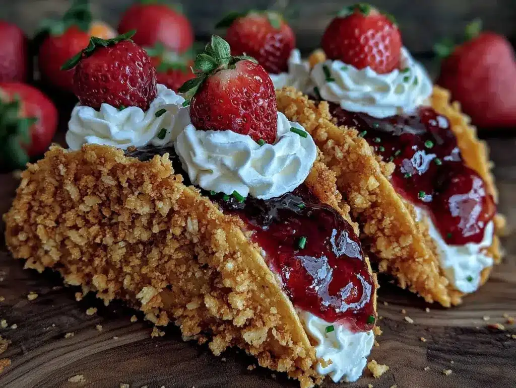 Strawberry Crunch Cheesecake Tacos - featured image