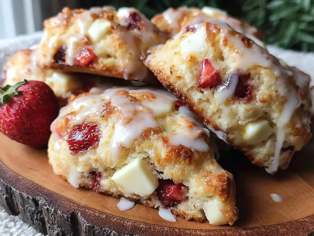 strawberry white chocolate scones - featured image
