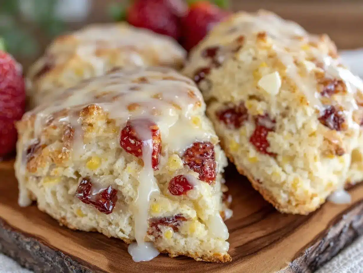 strawberry white chocolate scones preparation steps