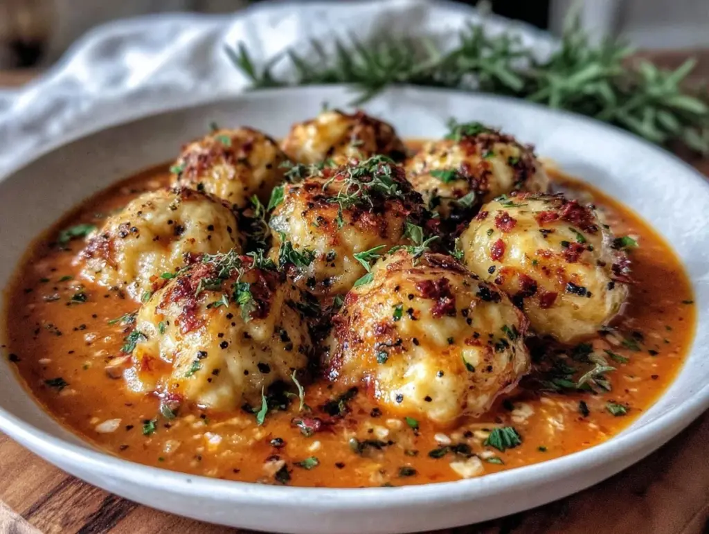 tomato soup with cheddar dumplings - featured image