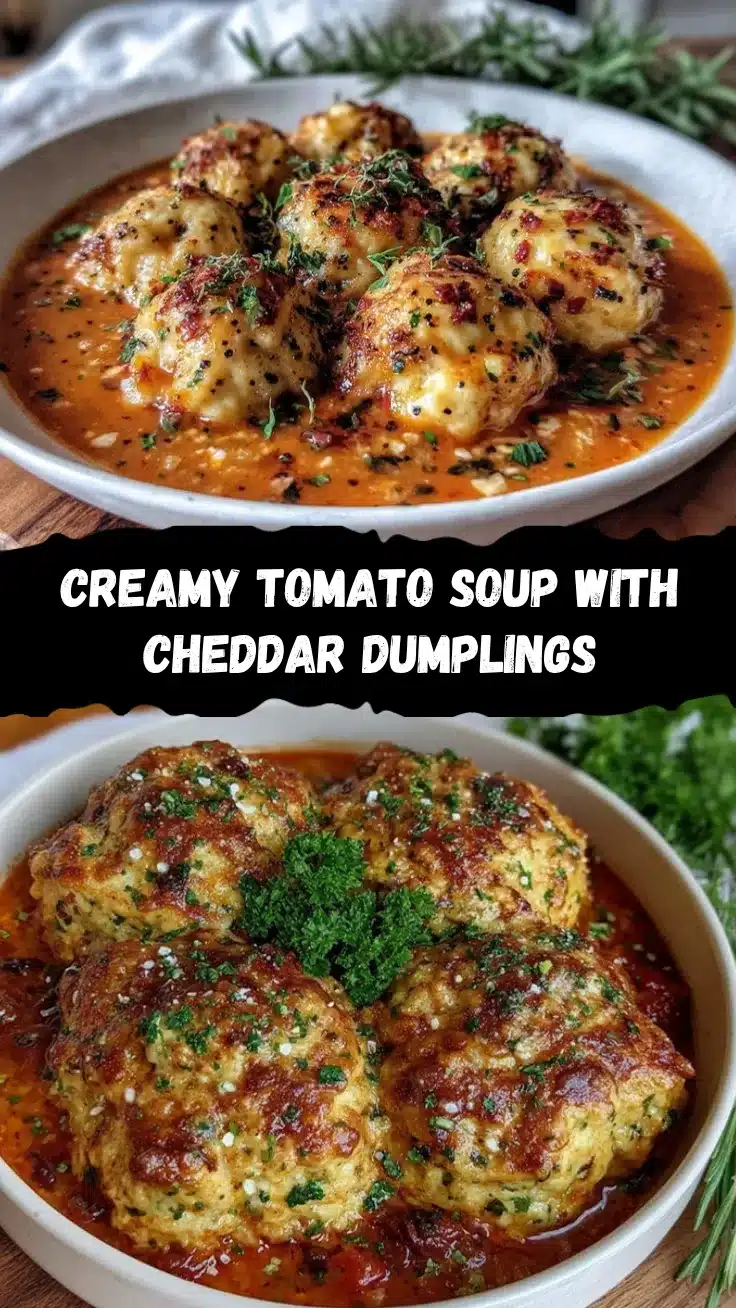 tomato soup with cheddar dumplings recipe