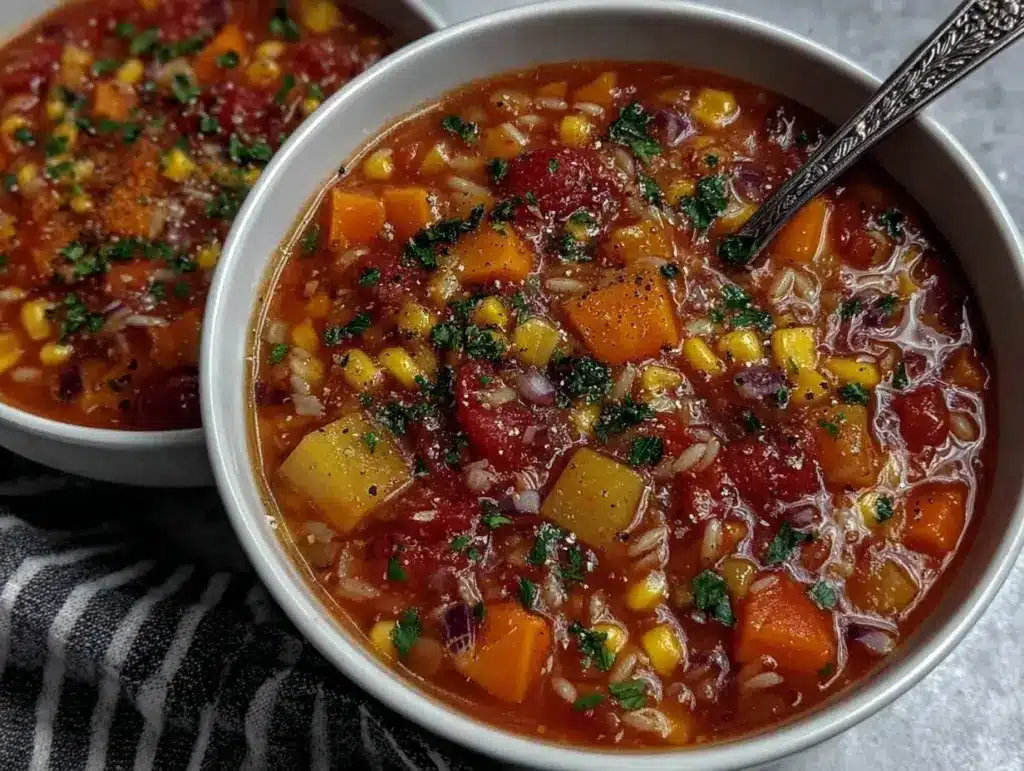 vegetable orzo soup - featured image