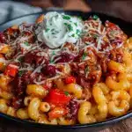 vegetarian chili mac - featured image