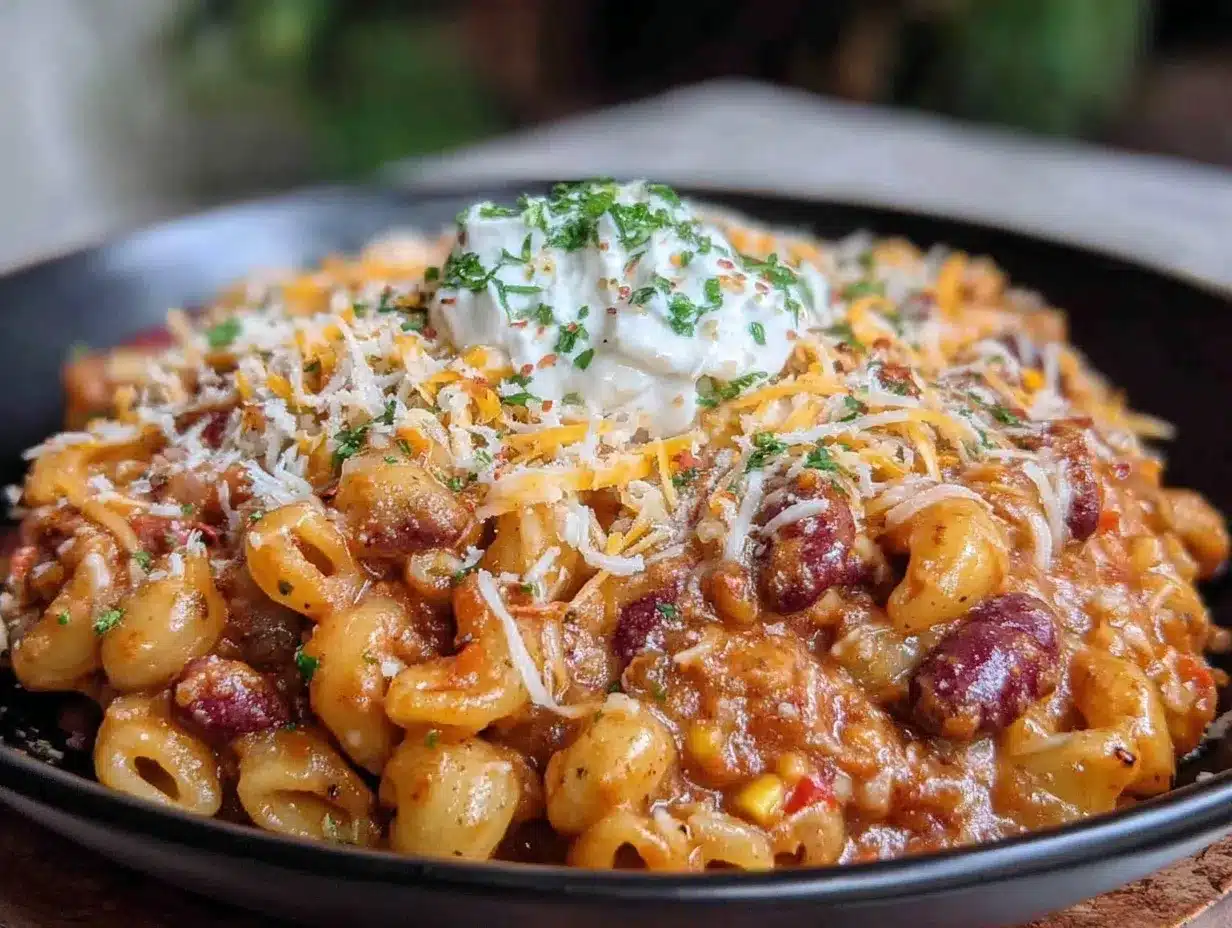 vegetarian chili mac preparation steps