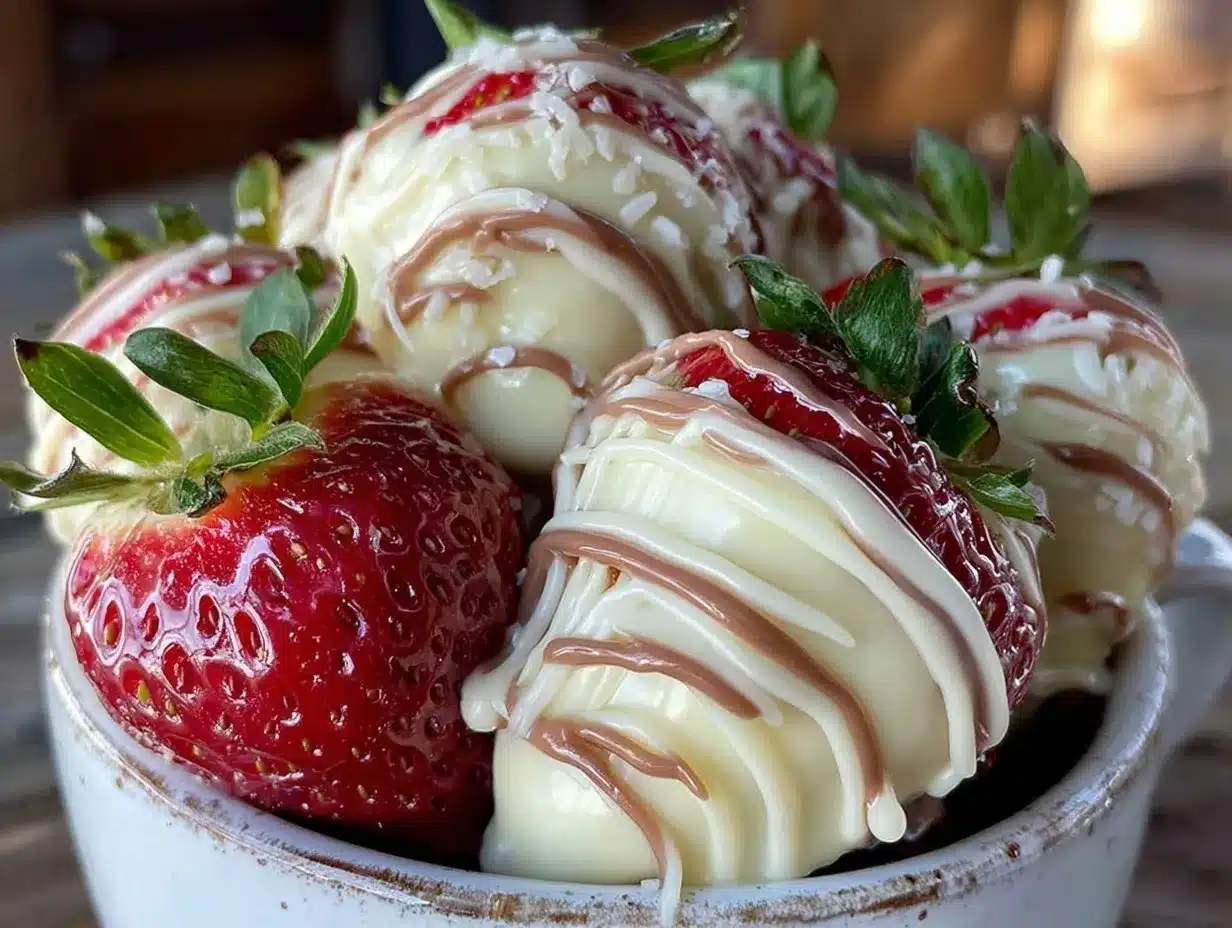 white chocolate covered strawberry bouquet preparation steps