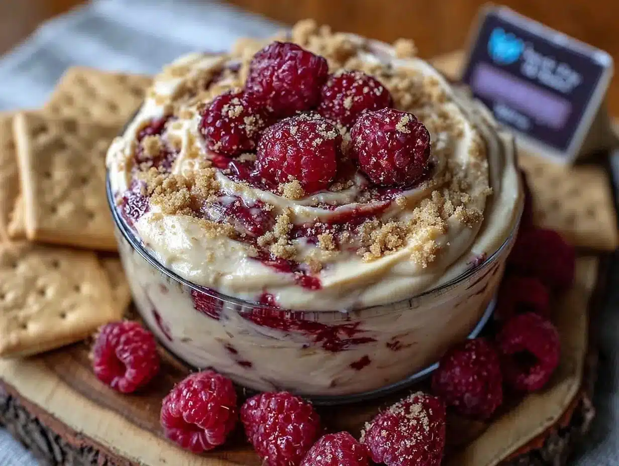 white chocolate raspberry cheesecake dip preparation steps
