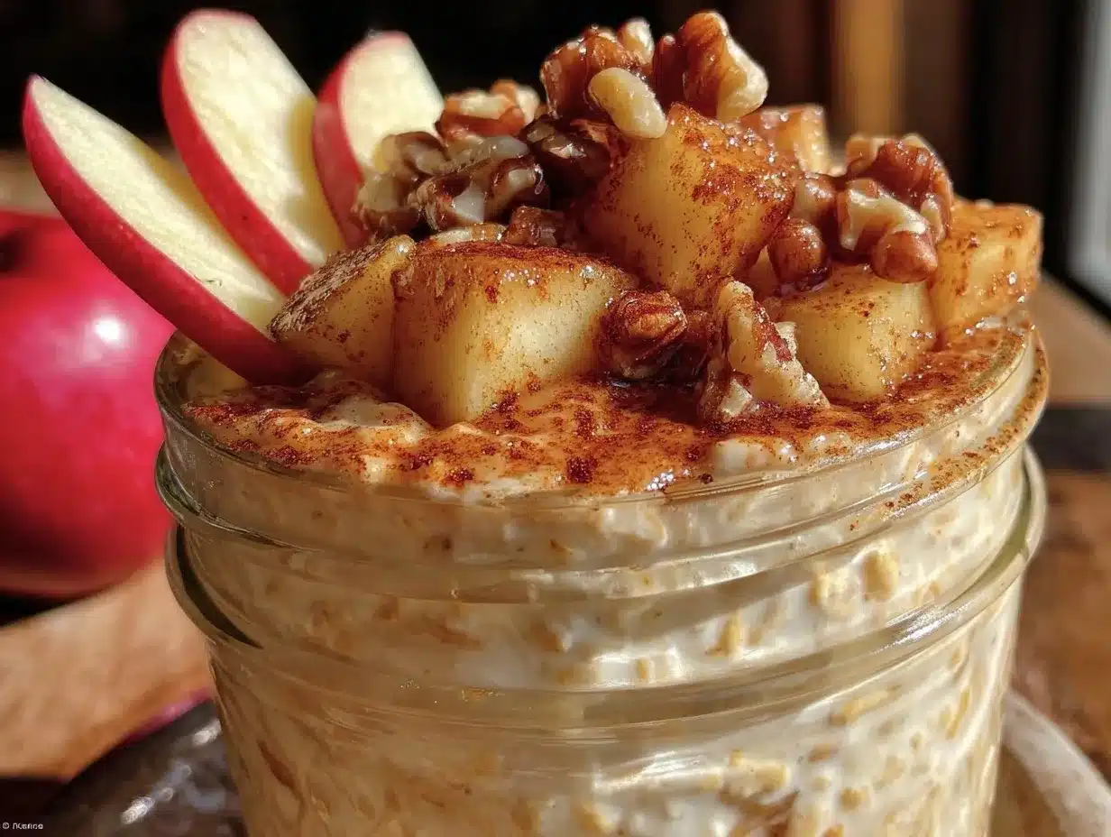 apple cinnamon overnight oats preparation steps