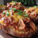 BBQ chicken stuffed sweet potatoes - featured image