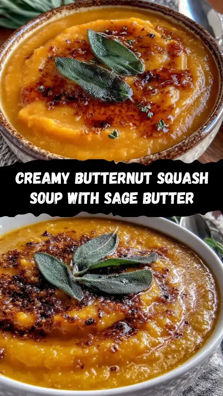 butternut squash soup with sage brown butter recipe