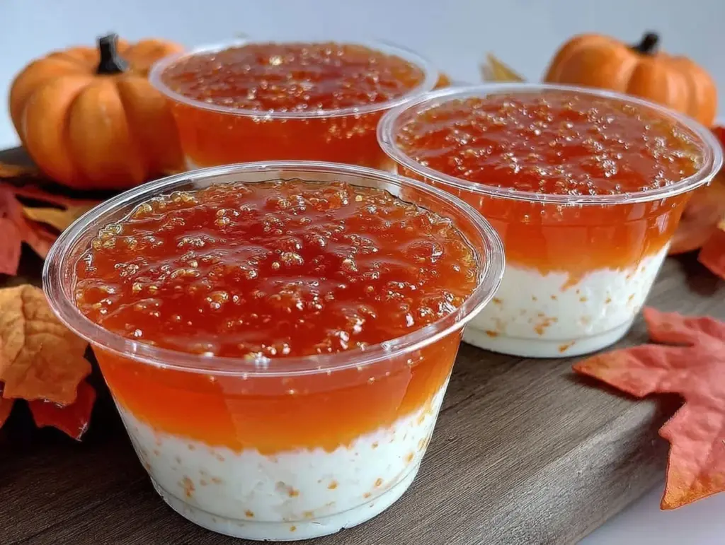 candy corn jello cups recipe - featured image