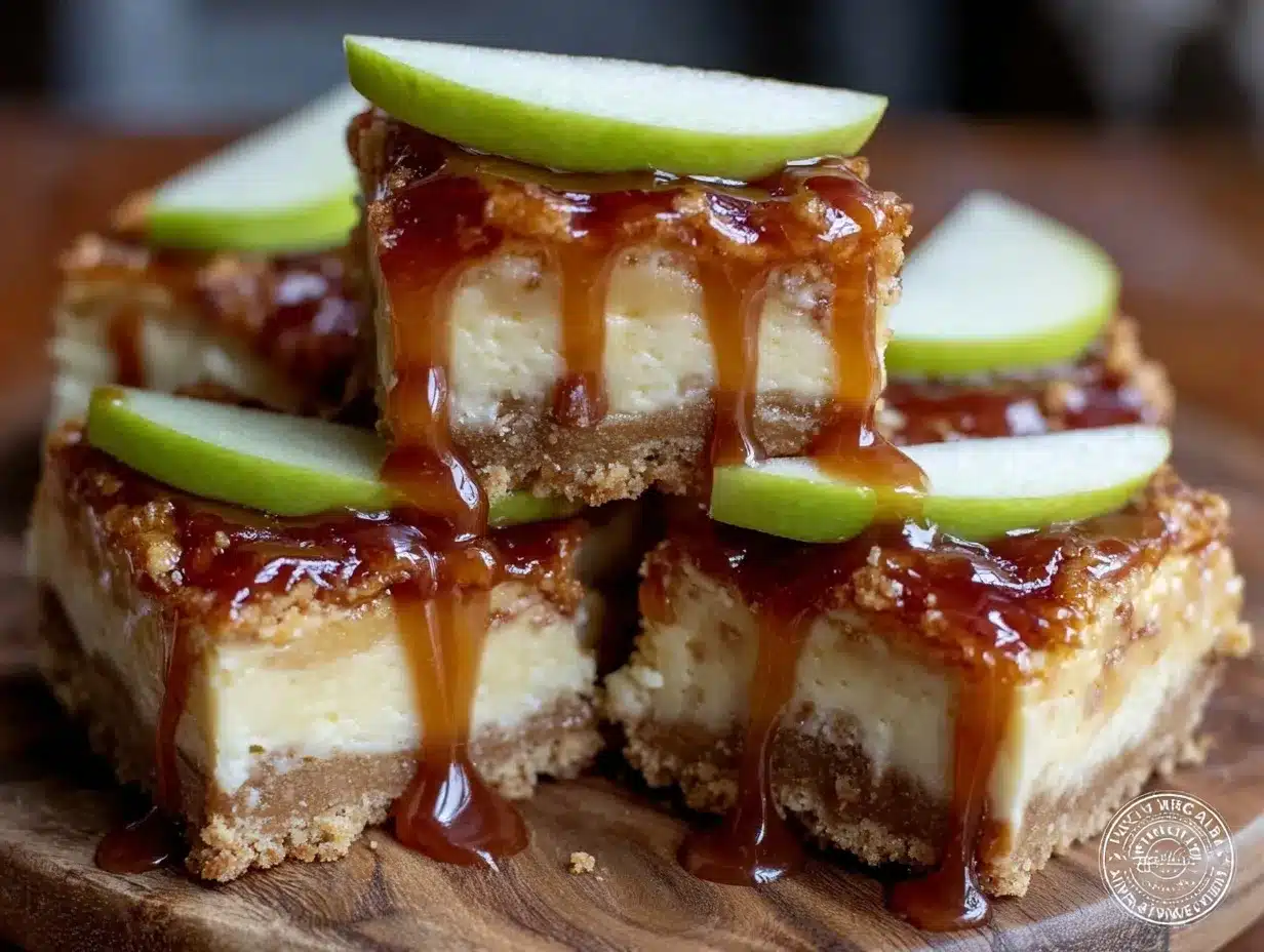 caramel apple cheesecake bars preparation steps