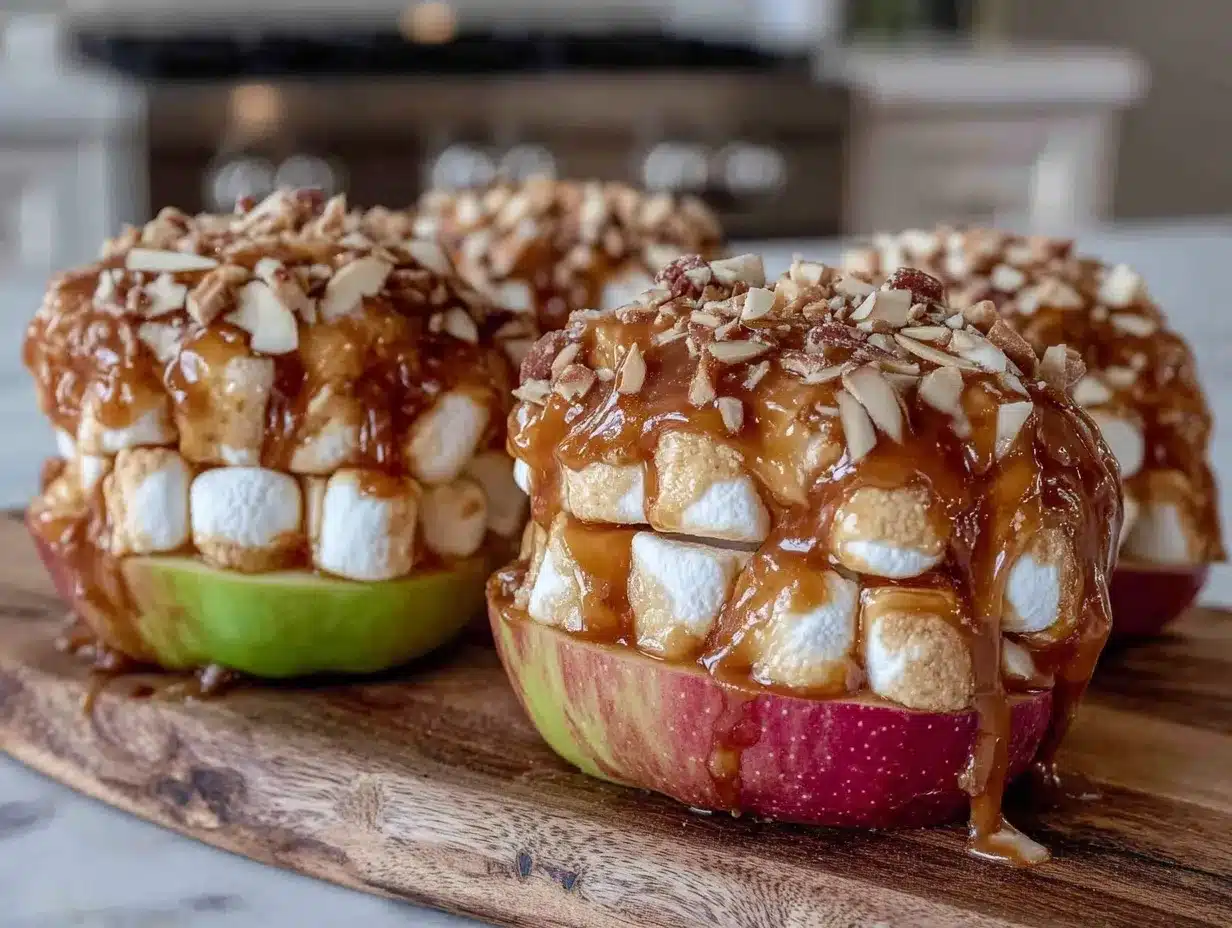 Caramel Apple Monster Mouths preparation steps