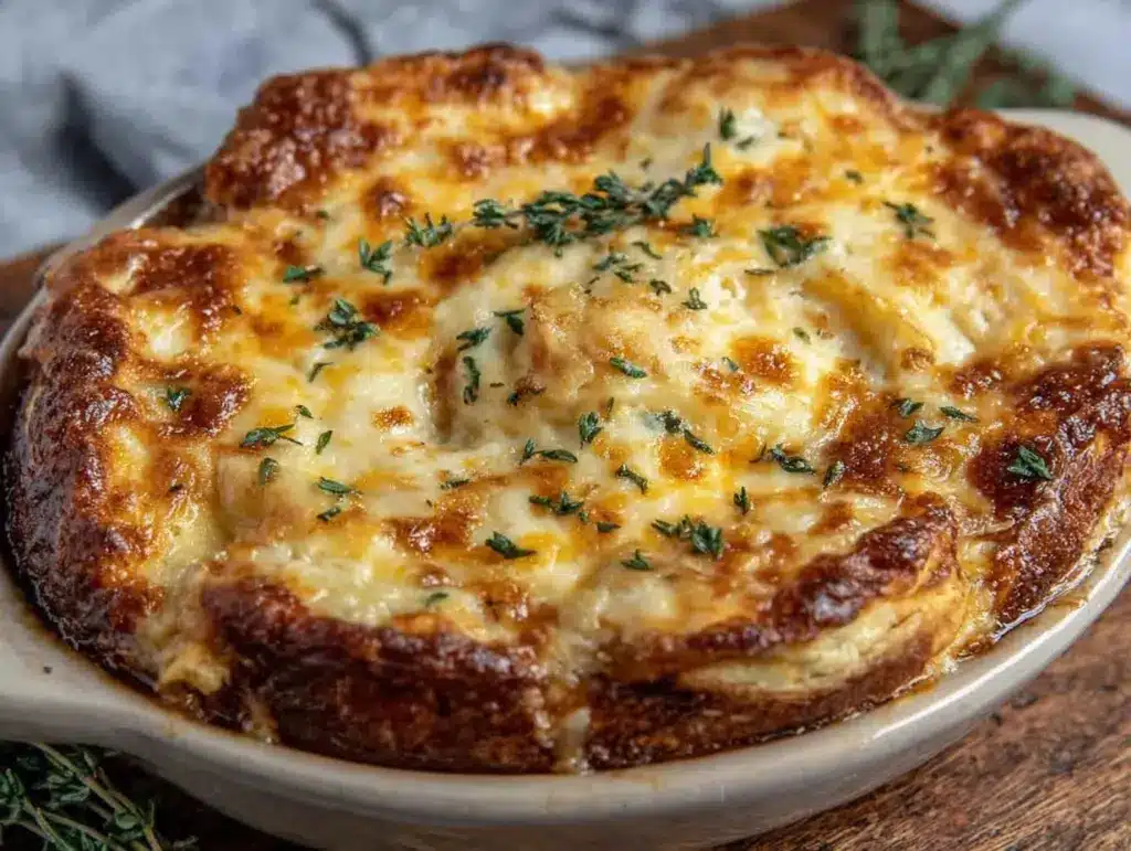 caramelized onion and gruyere gratin - featured image