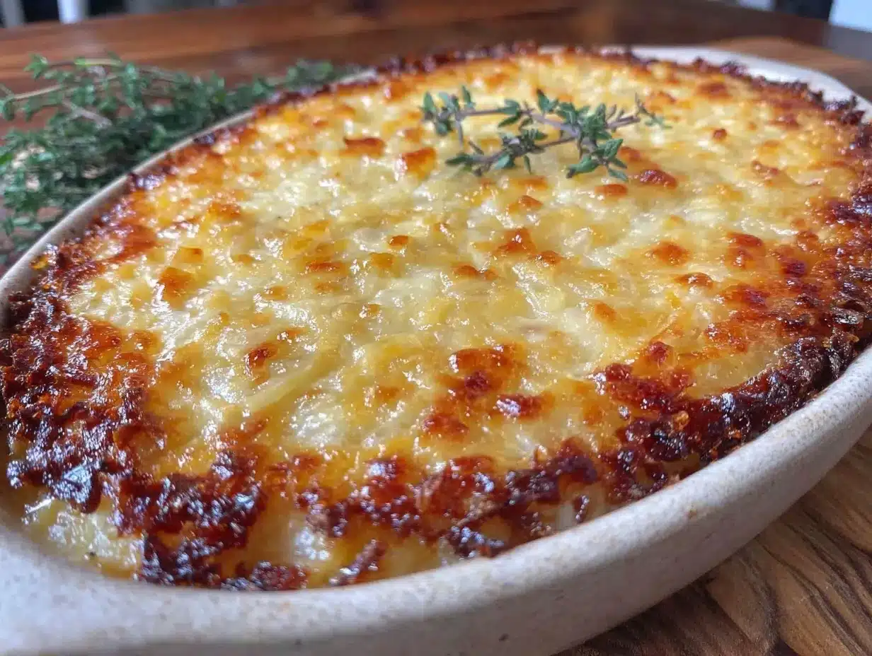 caramelized onion and gruyere gratin preparation steps