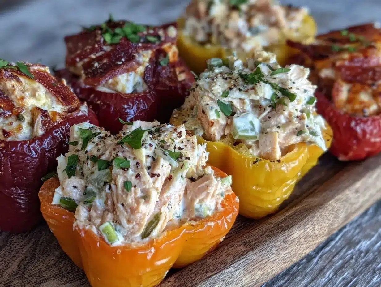chicken salad stuffed mini peppers preparation steps