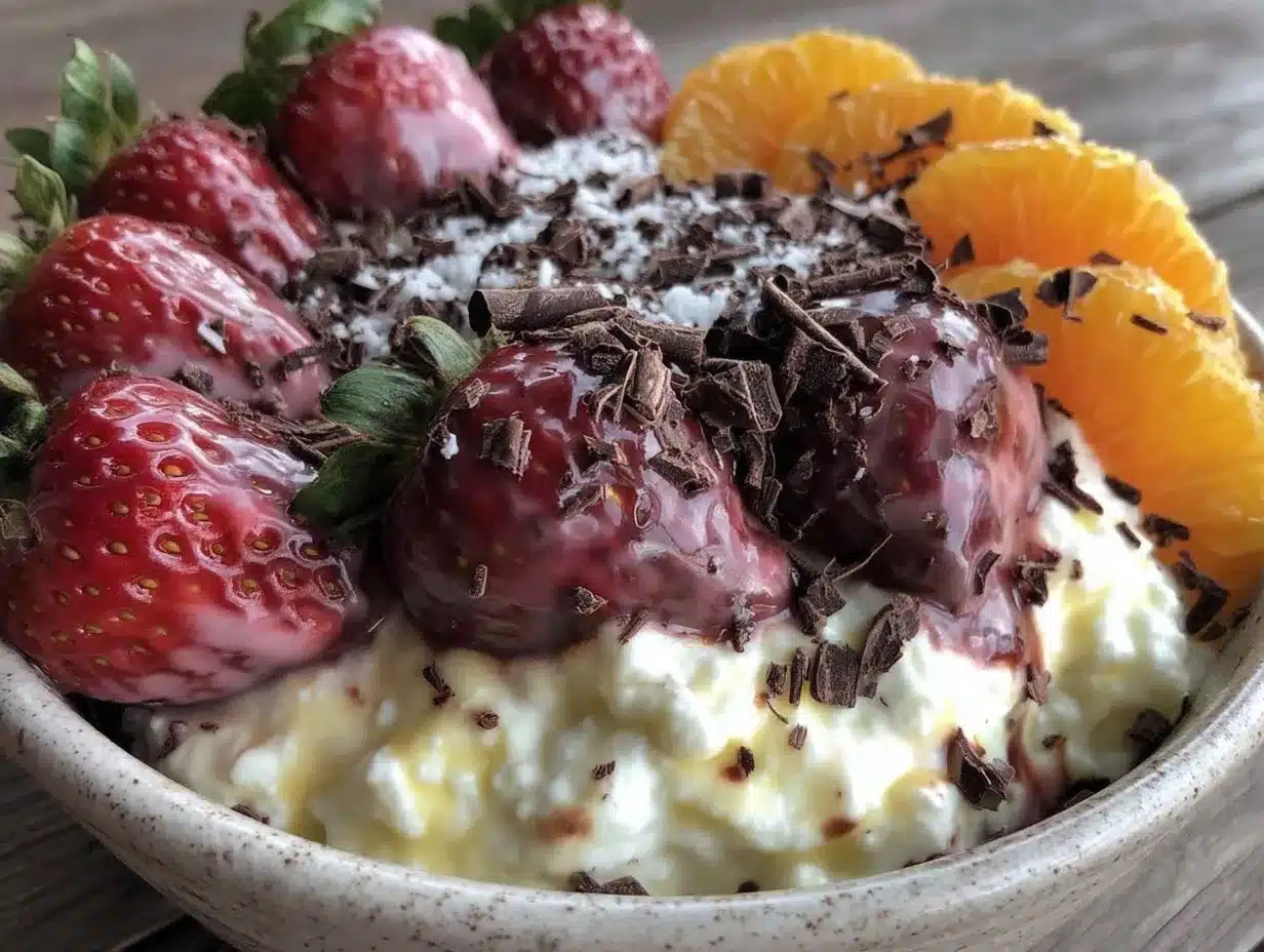 chocolate covered strawberries cottage cheese bowl preparation steps