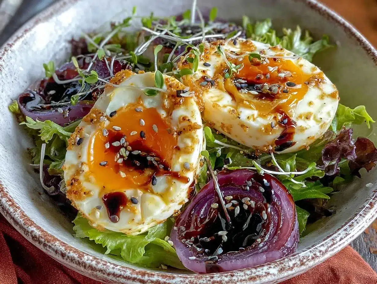 cozy dinner bowl with soft-boiled eggs preparation steps