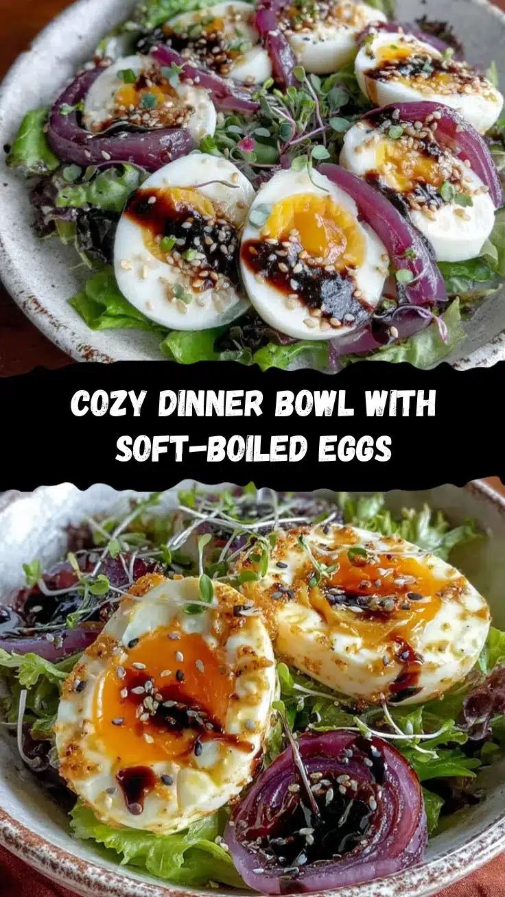 cozy dinner bowl with soft-boiled eggs recipe