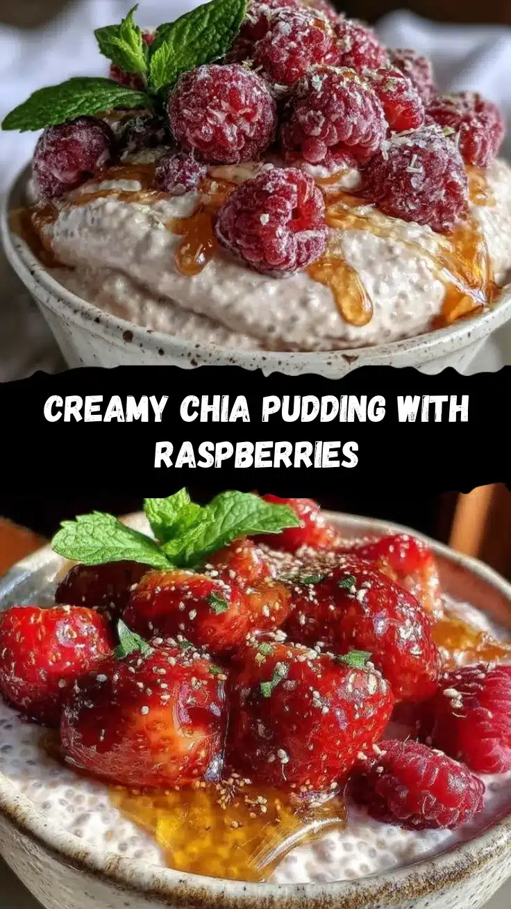 creamy chia pudding with raspberries recipe