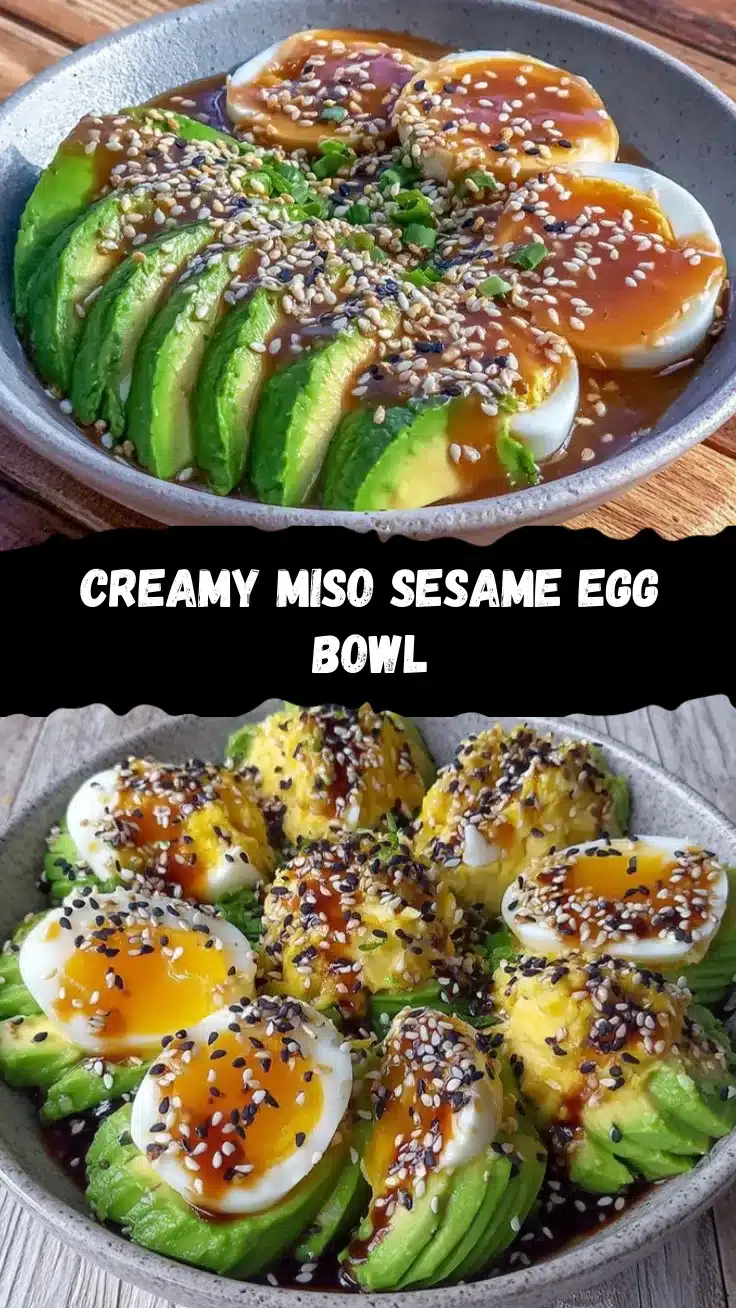 creamy miso sesame egg bowl recipe