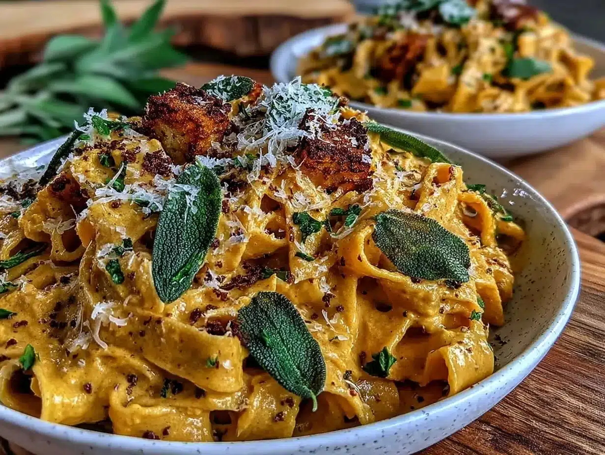 creamy pumpkin pasta preparation steps