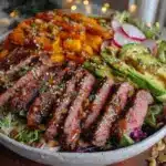 easy nourish bowl with steak strips - featured image