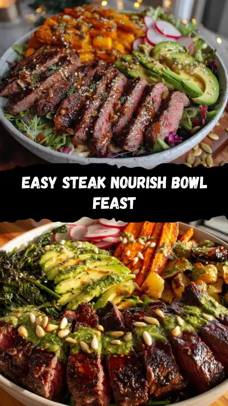 easy nourish bowl with steak strips recipe