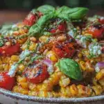 end of summer corn salad with basil - featured image