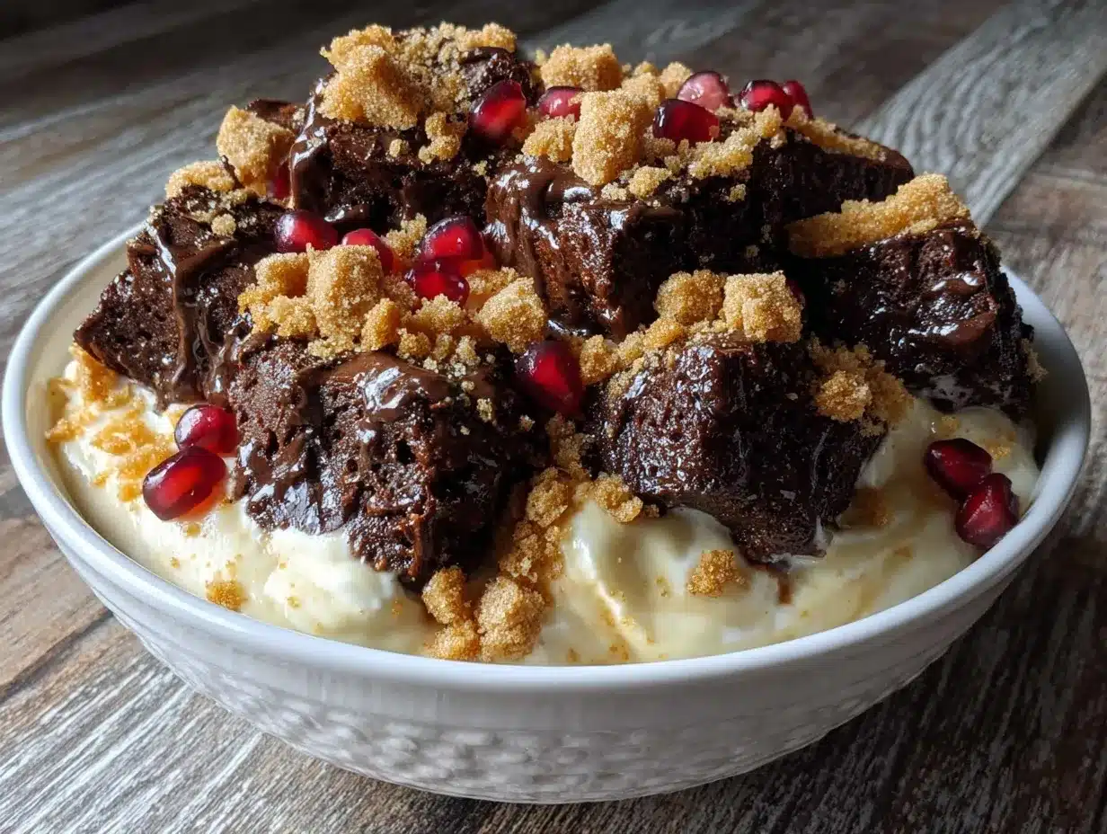 football brownies greek yogurt bowl preparation steps