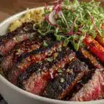 Galentines Cocktails Nourish Bowl with Steak Strips - featured image