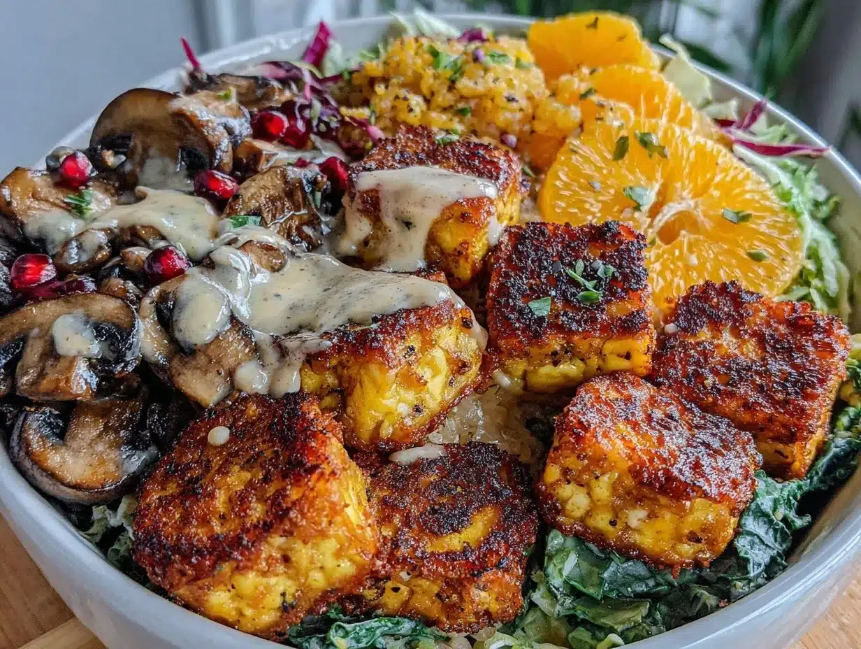 ginger garlic tofu bowl preparation steps