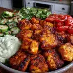 ginger garlic tofu dinner bowl - featured image