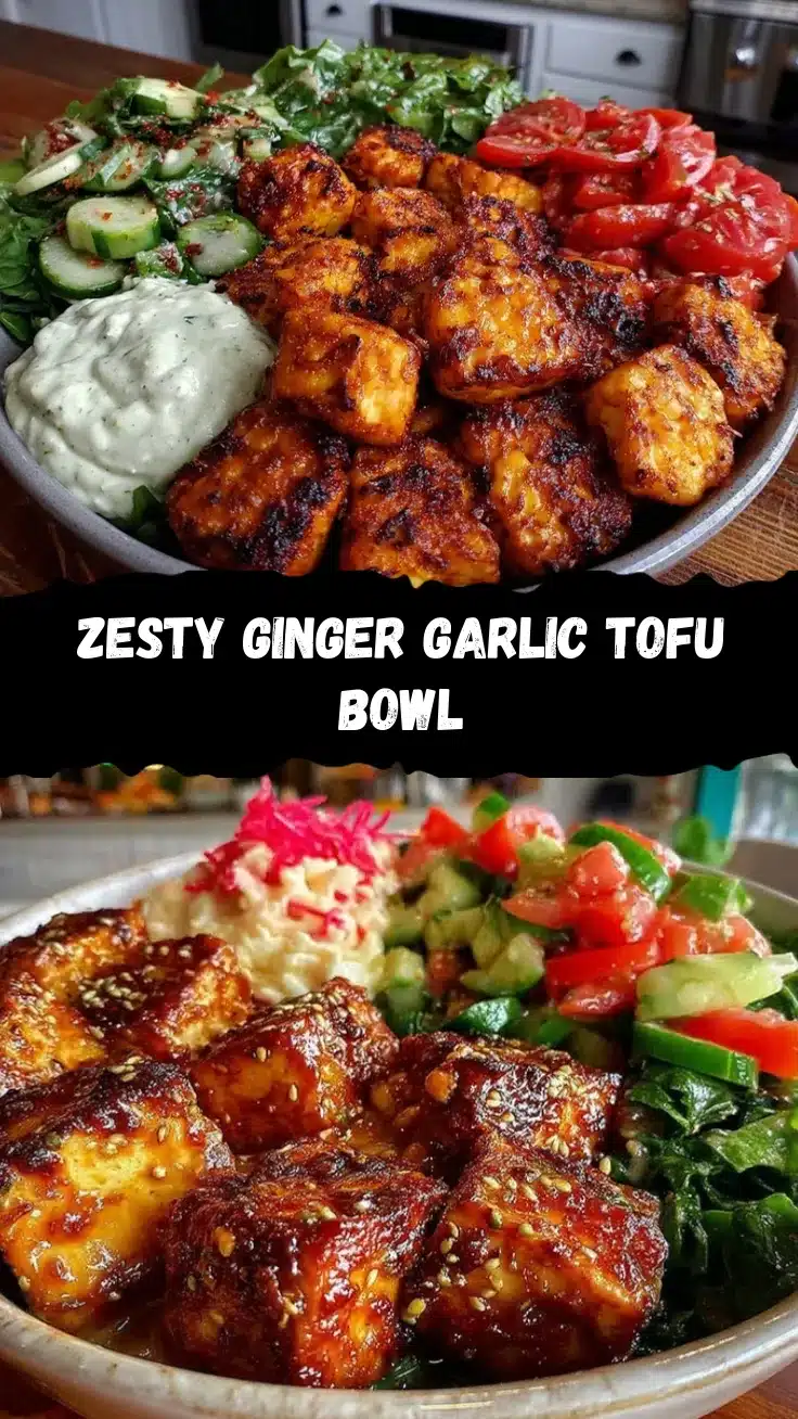 ginger garlic tofu dinner bowl recipe